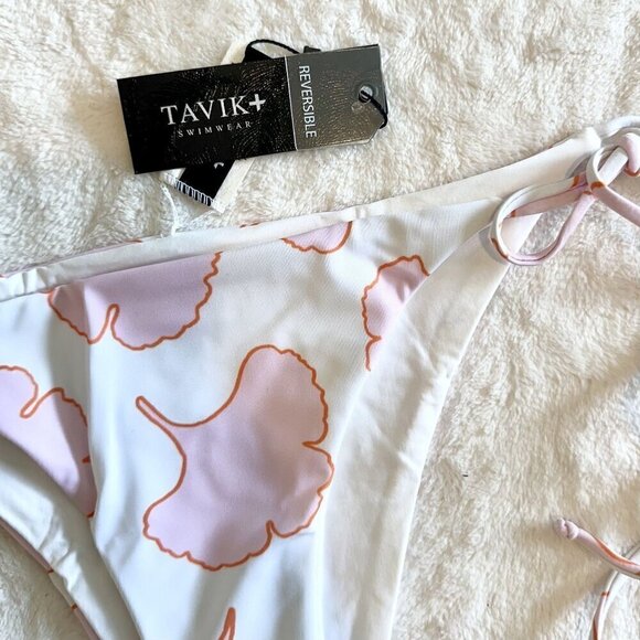 NWT Tavik Jax Tie Side Swim Bottom in Belle Lilac Snow  - Small REVERSIBLE - Picture 4 of 7